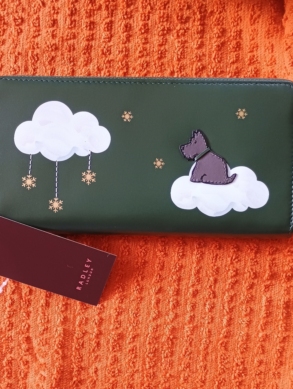 Radley London The Snowflakes Large Zip Around Wallet NWT Dark Green
